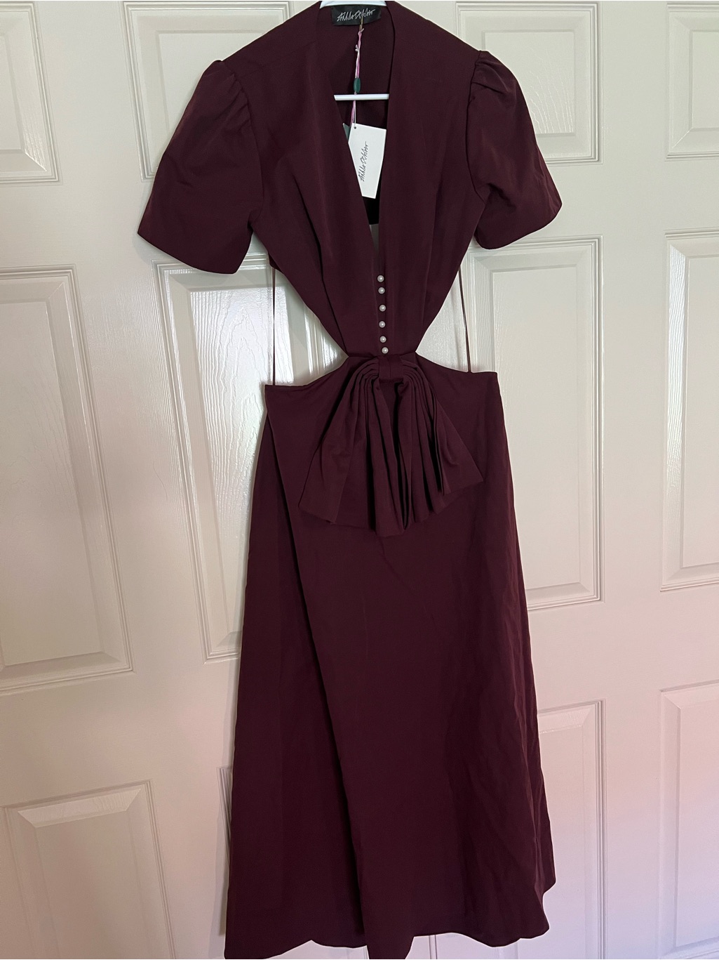 Anna October Bow Burgundy Dress — image 4 of 7